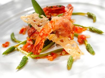 Nittel, Garnelensaltimbocca im Culinarium © Culinarium GbR Ansicht auf Garnelensaltimbocca im Culinarium.