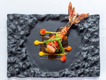 Piesport, Carabinero im Restaurant Schanz © Susanne Schug Gericht Carabinero im Restaurant Schanz.