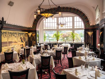 Traben-Trarbach, Jugenstilhotel Bellevue © Mosellandtouristik GmbH/Dominik Ketz Innenansicht des Jugendstilhotels in Traben-Trarbach.