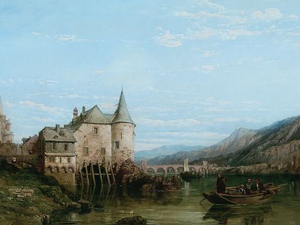 Trier, Gemälde Stanfield Martinsmühle im Stadtmuseum Trier © Stadtmuseum Simeonstift Ansicht auf ein Gemälde aus dem Stadtmuseum Simeonstift in Trier, welches die Stanfiels Martinsmühle zeigt.